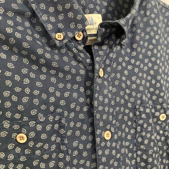 Johnnie-O Hangin Out Dixon Button-Down Paisley Print Shirt in Wake Men's Size M - Picture 2 of 8